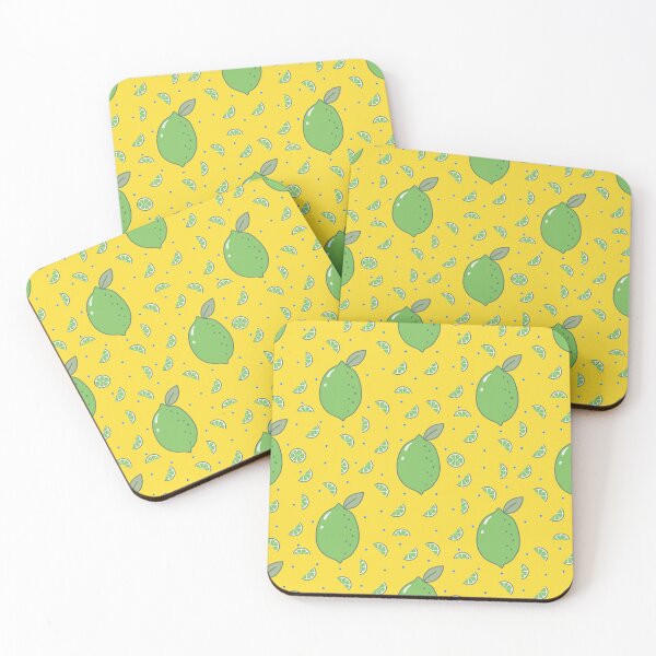 Item preview, Kawaii Lime Seamless pattern with bold yellow background designed and sold by Sugarflumpairy2.