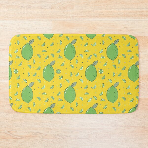 Item preview, Kawaii Lime Seamless pattern with bold yellow background designed and sold by Sugarflumpairy2.