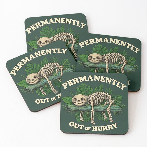 Item preview, Permanently Out of Hurry Funny Sloth Skeleton Vintage  designed and sold by the-TeeSpark.