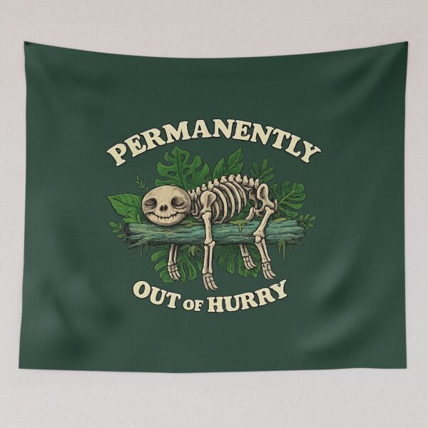 Item preview, Permanently Out of Hurry Funny Sloth Skeleton Vintage  designed and sold by the-TeeSpark.