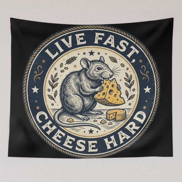 Item preview, Live fast cheese hard designed and sold by The King's general goods.