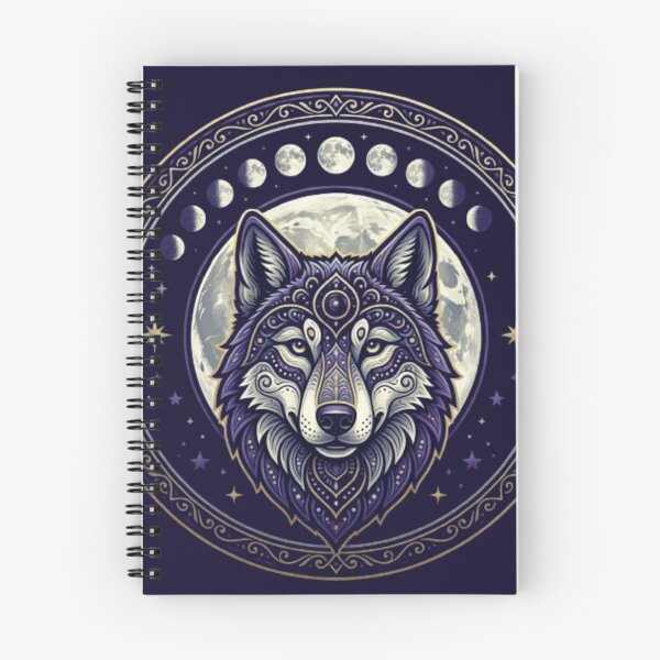 Item preview, Celestial Mandala Wolf Moon Phase T-Shirt | Mystical Night Sky Wolf Tee designed and sold by HopeAndHustle.