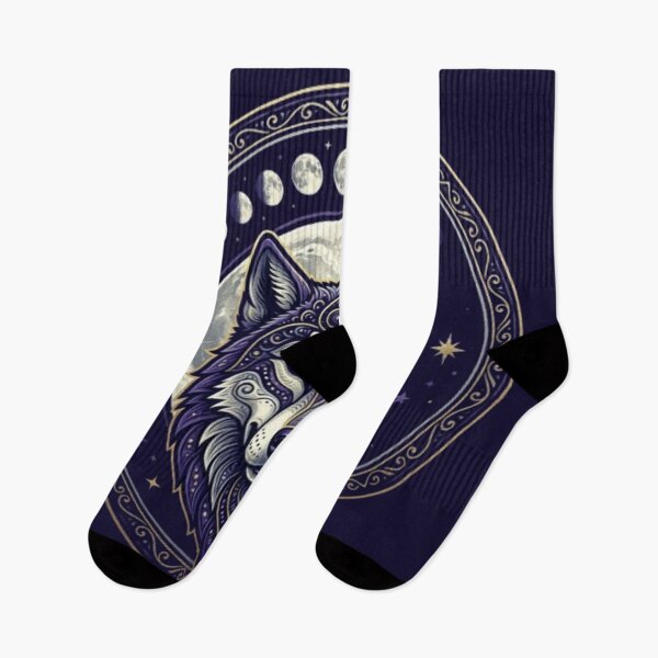 Item preview, Celestial Mandala Wolf Moon Phase T-Shirt | Mystical Night Sky Wolf Tee designed and sold by HopeAndHustle.