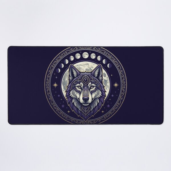 Item preview, Celestial Mandala Wolf Moon Phase T-Shirt | Mystical Night Sky Wolf Tee designed and sold by HopeAndHustle.