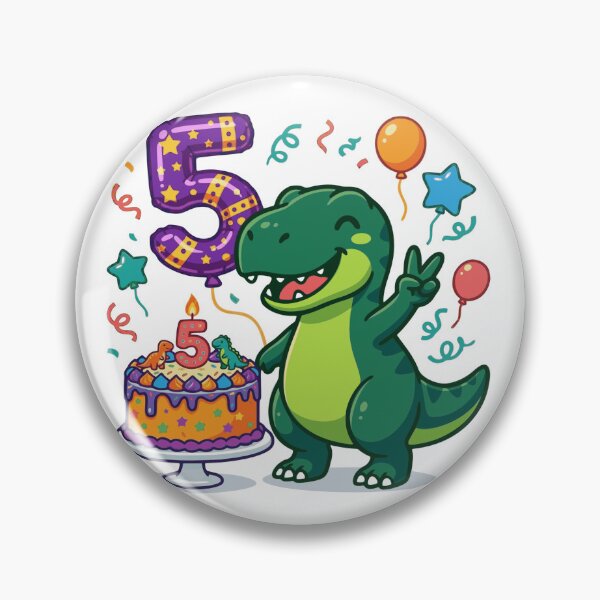 Item preview, Five Saurus greenT-rex birthday dino lover designed and sold by Tronstell.