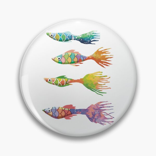 Item preview, Whimsical Rainbow Guppy Tropical fish designed and sold by Karin Taylor.