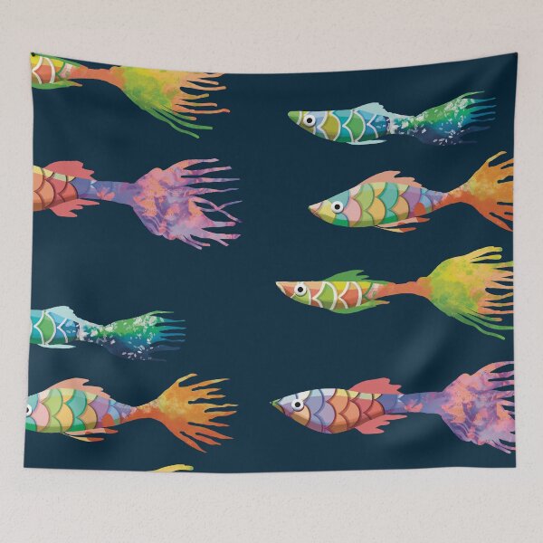 Item preview, Whimsical Rainbow Guppy Tropical fish designed and sold by Karin Taylor.