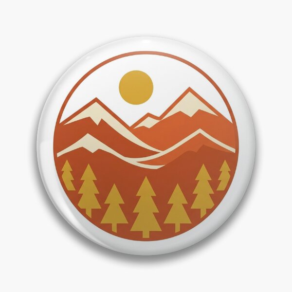 Item preview, Retro 70s Mountain and Pine Trees Minimalist Geometric Circle designed and sold by Designerstar.007.
