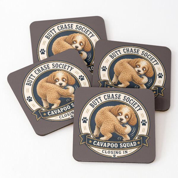Item preview, Butt Chase Society - Cavapoo Squad - Closing In/ Funny Cavapoo Dog Badge Logo  designed and sold by Halejo68.