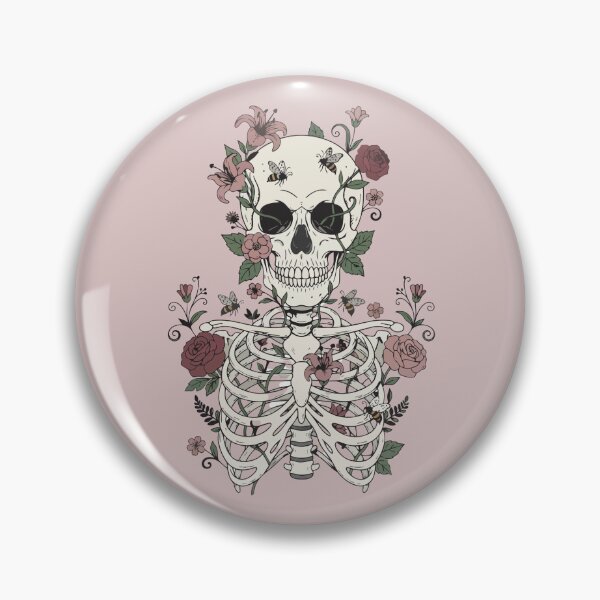 Item preview, Botanical Skeleton with Colorful Wildflowers | Gothic Floral Anatomy Art designed and sold by EVESTUDIOART.
