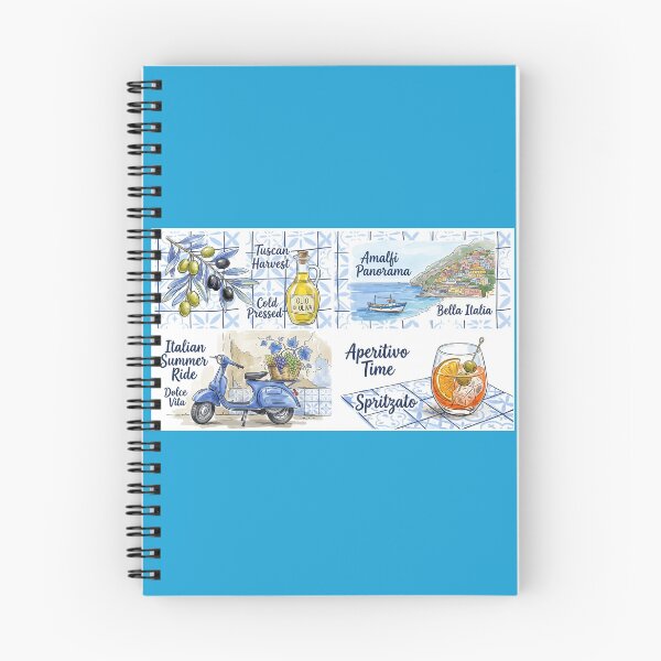 Item preview, Blue Vespa & Amalfi Spritz: Italian Lifestyle Pattern designed and sold by anebius.