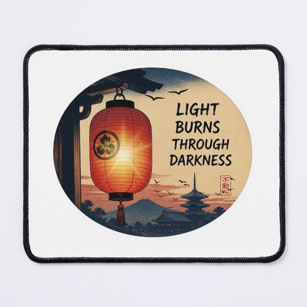 Item preview, Light Burns Through Darkness Sticker – Japanese Lantern Zen Inspiration, Motivational Aesthetic Design designed and sold by Pandey14.