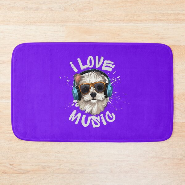 Item preview, I Love Music Dog Headphones T-Shirt Cool Dog Lover Gift Music Fan Graphic Tee designed and sold by oonproducts.