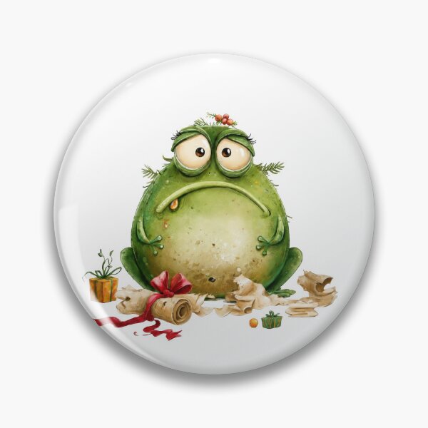Item preview, Festively Overwhelmed Tired Frog Christmas Holiday Humor designed and sold by VikArt7.