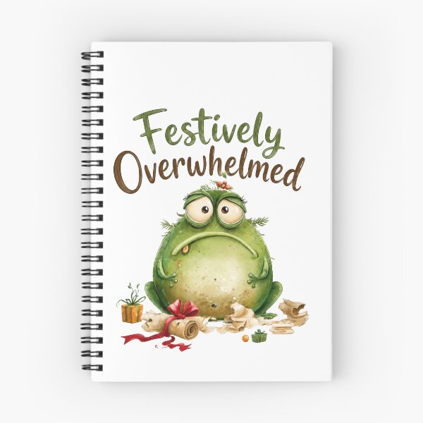 Item preview, Festively Overwhelmed Tired Frog Christmas Holiday Humor designed and sold by VikArt7.