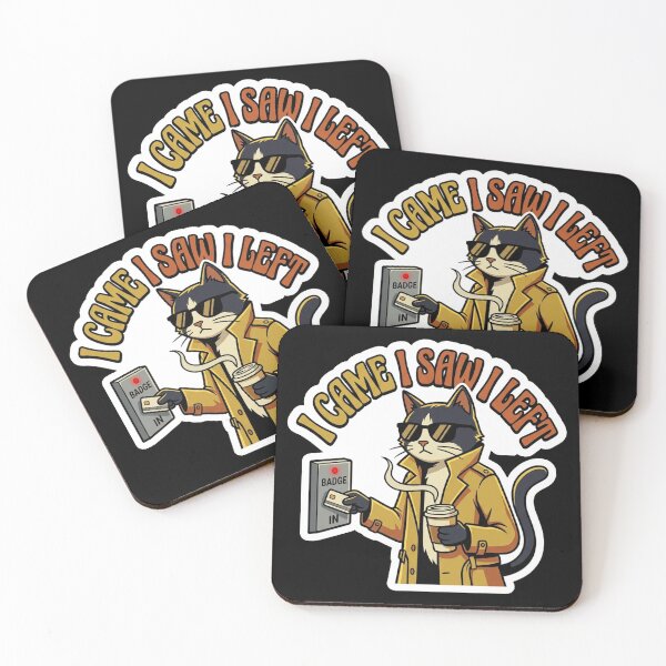 Item preview, I Came I Saw I Left Funny Workspace Detective Cat designed and sold by Cat Meme Fund.