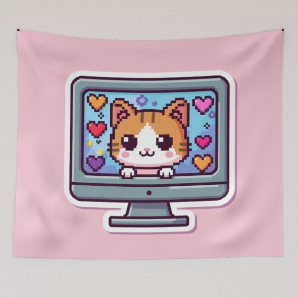 Item preview, Cat.exe Running Gaming Sticker designed and sold by Stylestickers55.