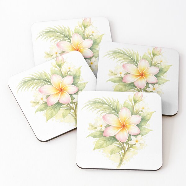 Item preview, Watercolor Plumeria Frangipani Tropical Floral Bouquet designed and sold by Jaideep Walia.