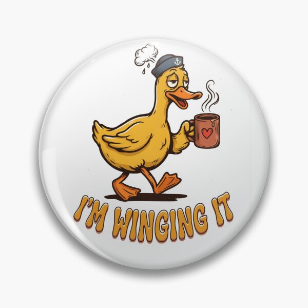 Item preview, I'm Winging It Funny Retro 70s Tired Coffee Duck designed and sold by wyzin39.