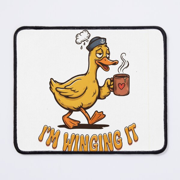 Item preview, I'm Winging It Funny Retro 70s Tired Coffee Duck designed and sold by wyzin39.