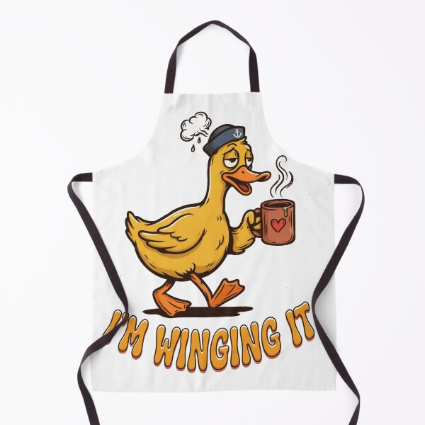 Item preview, I'm Winging It Funny Retro 70s Tired Coffee Duck designed and sold by wyzin39.