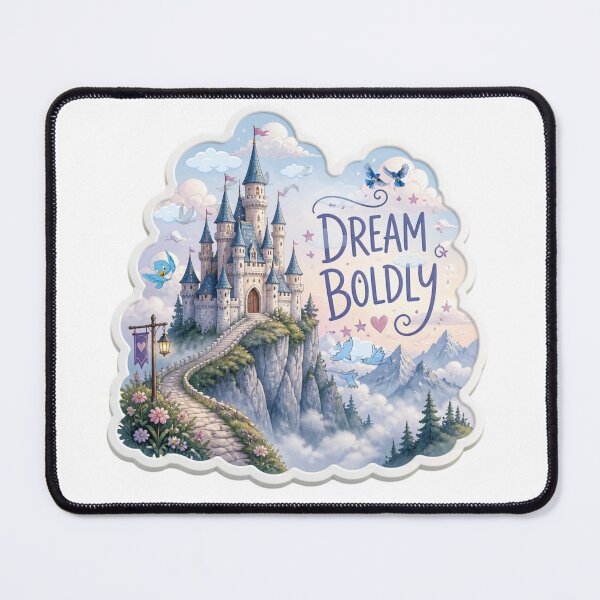 Item preview, Dream Boldly Fantasy Castle Sticker – Inspirational Fairytale Castle, Magical Cottagecore Aesthetic designed and sold by Pandey14.