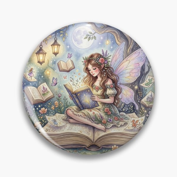 Item preview, Moonlit Fairy Library – Lost in Fairy Tales Watercolor Fantasy Illustration designed and sold by Dream Bloom Gallery.