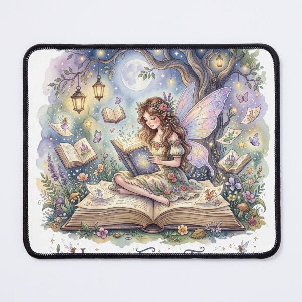 Item preview, Moonlit Fairy Library – Lost in Fairy Tales Watercolor Fantasy Illustration designed and sold by Dream Bloom Gallery.