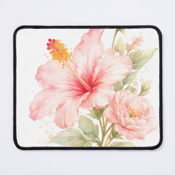 Item preview, Pastel Pink Hibiscus Watercolor Floral Bouquet  designed and sold by Jaideep Walia.