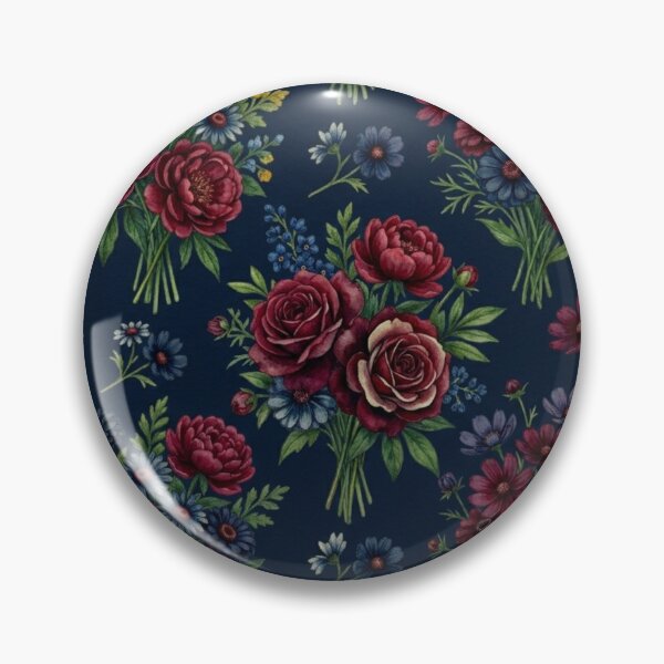 Item preview, Vintage Burgundy Rose & Wildflower Seamless Pattern designed and sold by FashioonTrends.