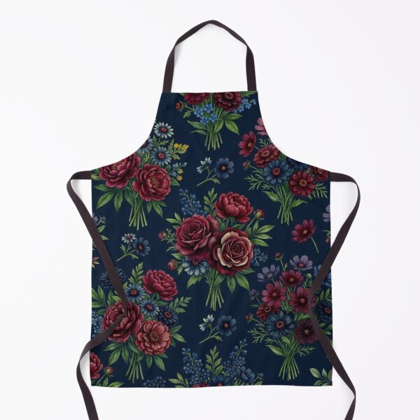 Item preview, Vintage Burgundy Rose & Wildflower Seamless Pattern designed and sold by FashioonTrends.