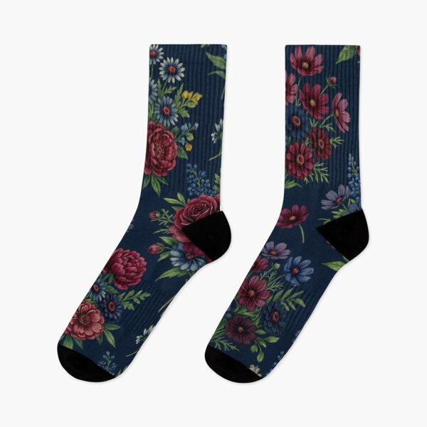 Item preview, Vintage Burgundy Rose & Wildflower Seamless Pattern designed and sold by FashioonTrends.