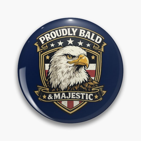 Item preview, Proudly Bald and Majestic Funny Bald Eagle Humor for Bald Men designed and sold by Nubrixa-Studio.