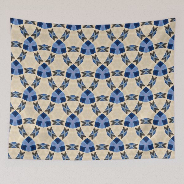 Item preview, Blue Geometric Interlocking Pattern Design designed and sold by IntelliMindDesigns.