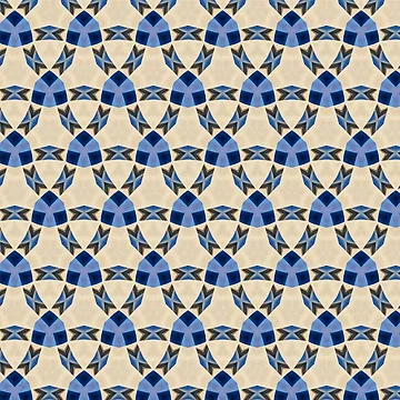 Artwork thumbnail, Blue Geometric Interlocking Pattern Design by IntelliMindDesigns
