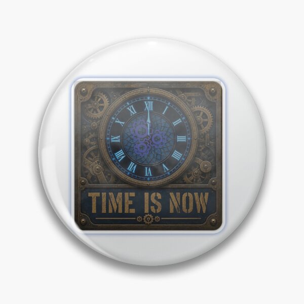 Item preview, Time Is Now Steampunk Clock Sticker – Vintage Industrial Clock, Motivational Quote, Retro Mechanical Art designed and sold by Pandey14.