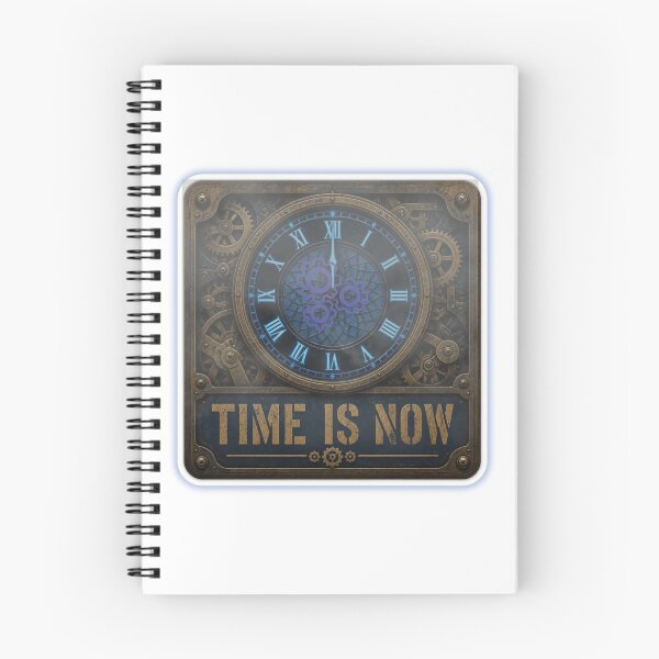 Item preview, Time Is Now Steampunk Clock Sticker – Vintage Industrial Clock, Motivational Quote, Retro Mechanical Art designed and sold by Pandey14.