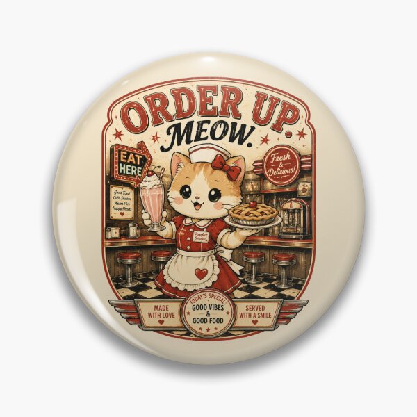 Item preview, Order Up Meow Cat Diner PNG, Retro Waitress Cat Shirt Design, Vintage Restaurant Graphic Tee, Cute Cat T-Shirt designed and sold by MaynyStudio.