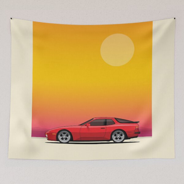 Item preview, 944 Red Bauhaus beach illustration designed and sold by blackdogshop.