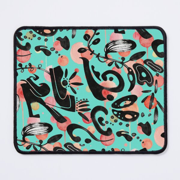 Item preview, Turquoise Whimsy Watercolor & Ink pattern designed and sold by wissal.studio.