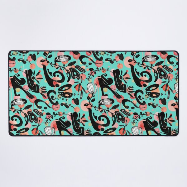 Item preview, Turquoise Whimsy Watercolor & Ink pattern designed and sold by wissal.studio.