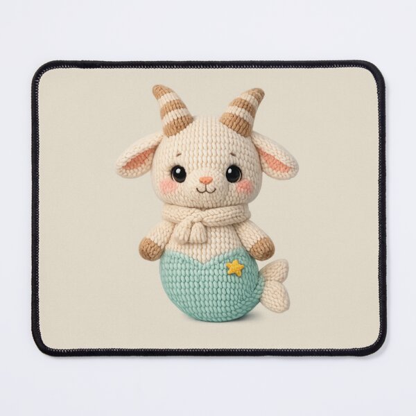 Item preview, Cute Capricorn Goat Plush Zodiac Nursery | Kawaii Knitted Astrology Art designed and sold by Moons Studio.