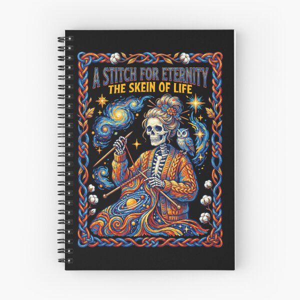 Item preview, A Stitch For Eternity Skeleton Knitting Space Magic designed and sold by TeeARTHY.