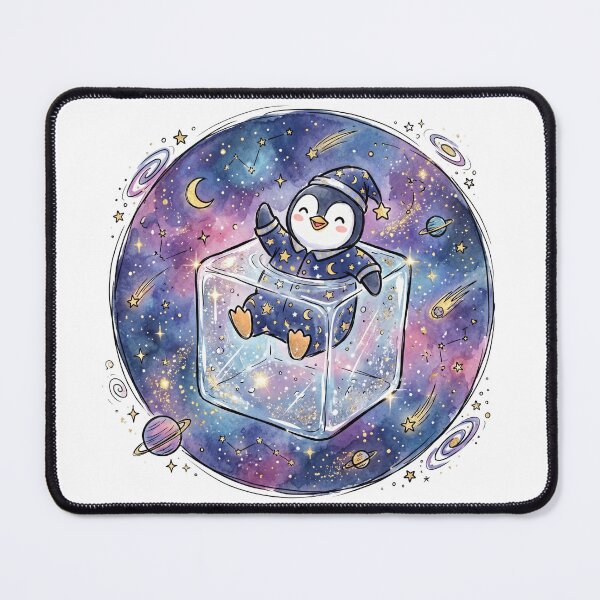 Item preview, Christmas Penguin Gift | Cosmic Holiday Penguin Space Art | Cute Kawaii Winter Animal | Festive Stocking Stuffer Present | Cozy Christmas Nursery Decor designed and sold by Cosmic Doodle Co..