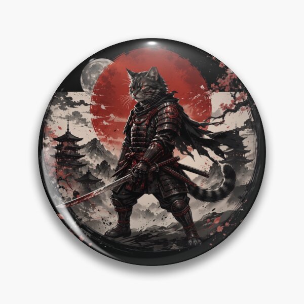 Item preview, Samurai Cat Warrior Japanese Art Dark Anime designed and sold by     NovaCraft.