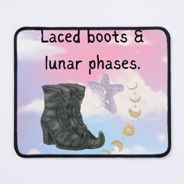 Item preview, Witchy Boots Lunar Phases and Pentagrams designed and sold by WildWoodlandWitch.