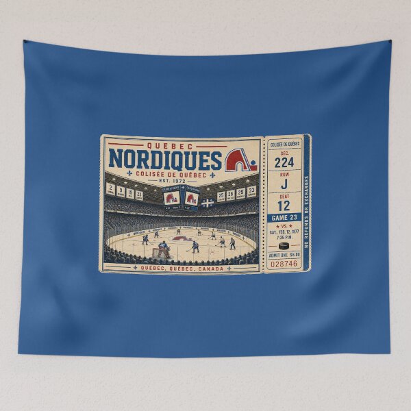 Item preview, Quebec Nordiques Vintage Hockey Ticket, Colisée de Québec Retro Arena Art, Hockey Nostalgia designed and sold by GhostDawgs.