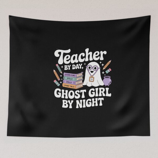 Item preview, Teacher By Day Ghost Girl By Night Cute Halloween Teacher Shirt designed and sold by Raw Tigers.