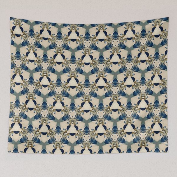 Item preview, Blue Beige Geometric Triangle Pattern Design designed and sold by IntelliMindDesigns.