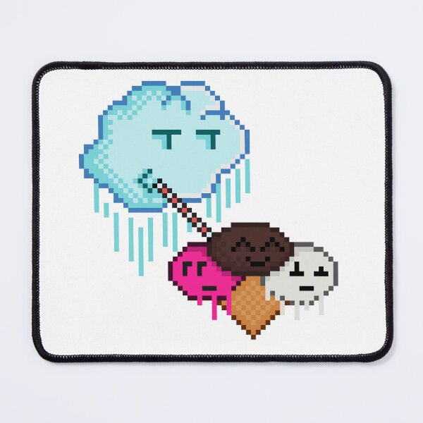 Item preview, Cloud Raining Ice Cream Scoop Pixel Art designed and sold by RetroRlx.